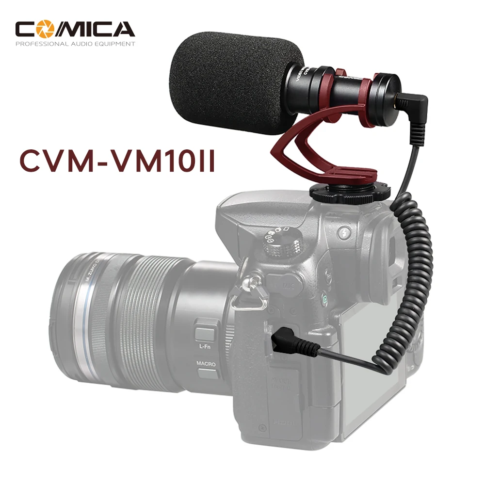 

COMICA CVM-VM10II Microphone for GoPro Mirrorless Camera Phone MINI Cardioid Directional Video Mic with Shock-absorption Stand