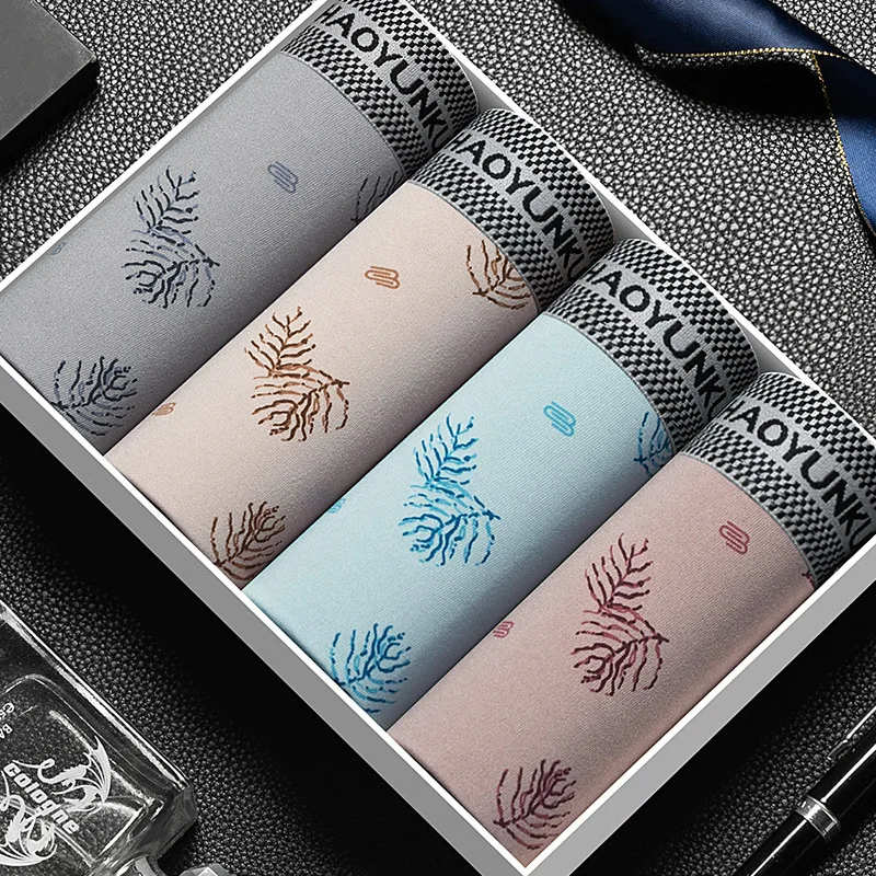 Men Boxer Underwear Fashion Underpants Shorts Winter Thermal Pure Cotton Antibacterial Breathable Underwear Set 2022 New