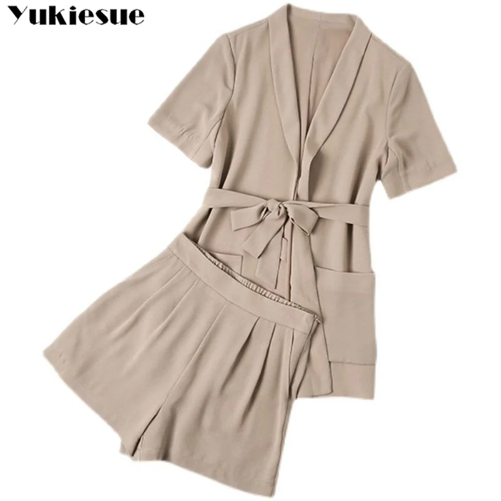 Летний комплект из 2 предметов: блейзер и шорты для женщин |