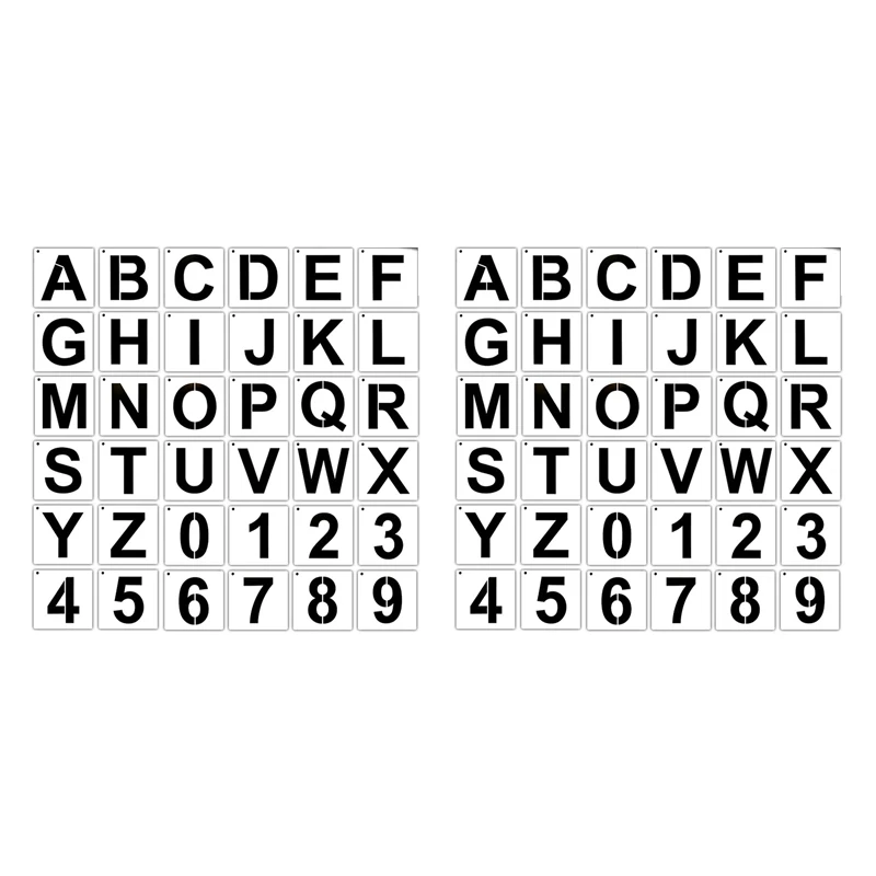 

Letter Stencils For Painting On Wood 72 Pcs Letter And Number Stencils Reusable Font Templates For Home Craft Decor