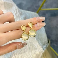 2022 new vintage enamel water drop earrings for women piercing ear jewelry korean female hanging earring lovely gift
