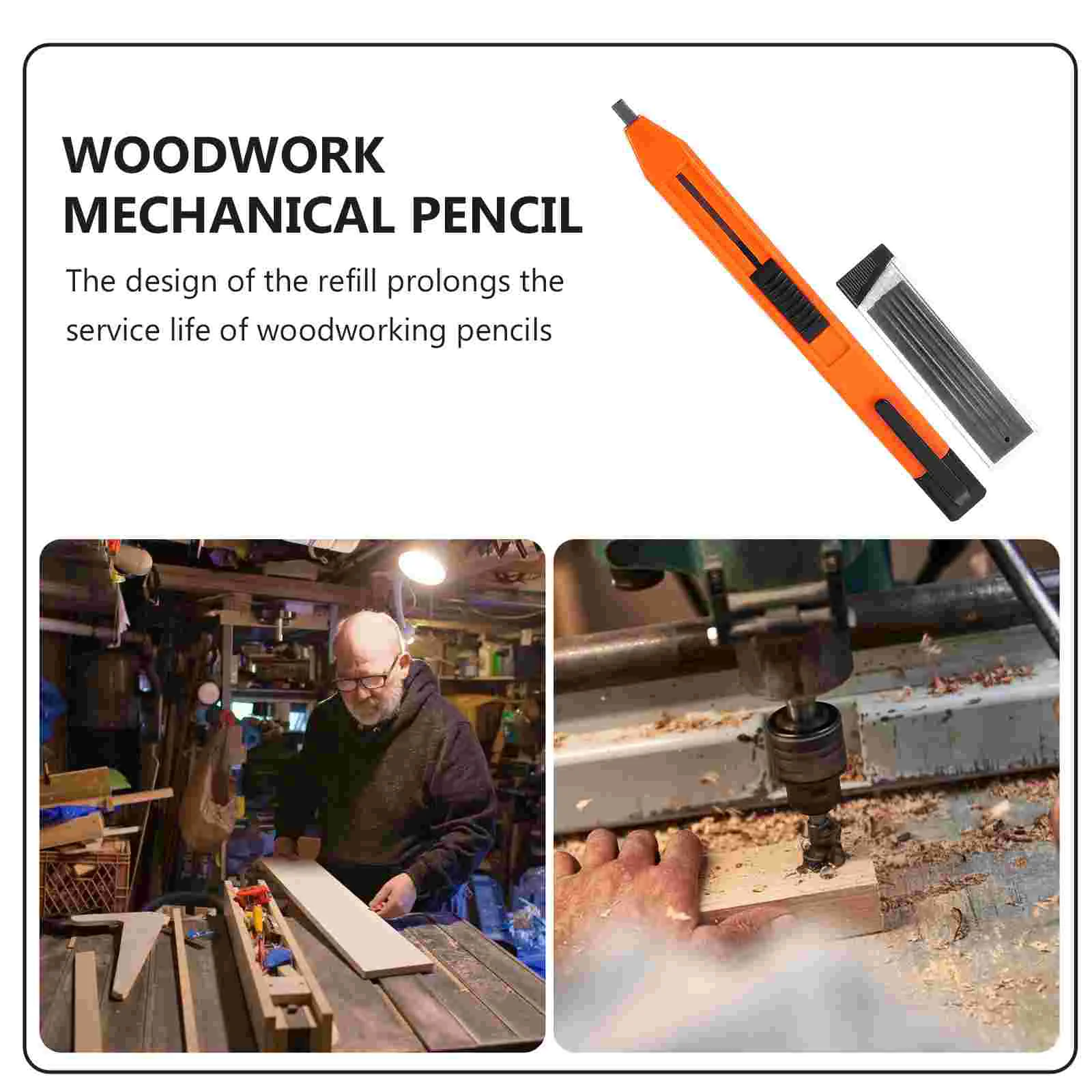 Pencil Neat Woodworking Marker Mechanical Anti-rolling Carpenter Plastic Automatic