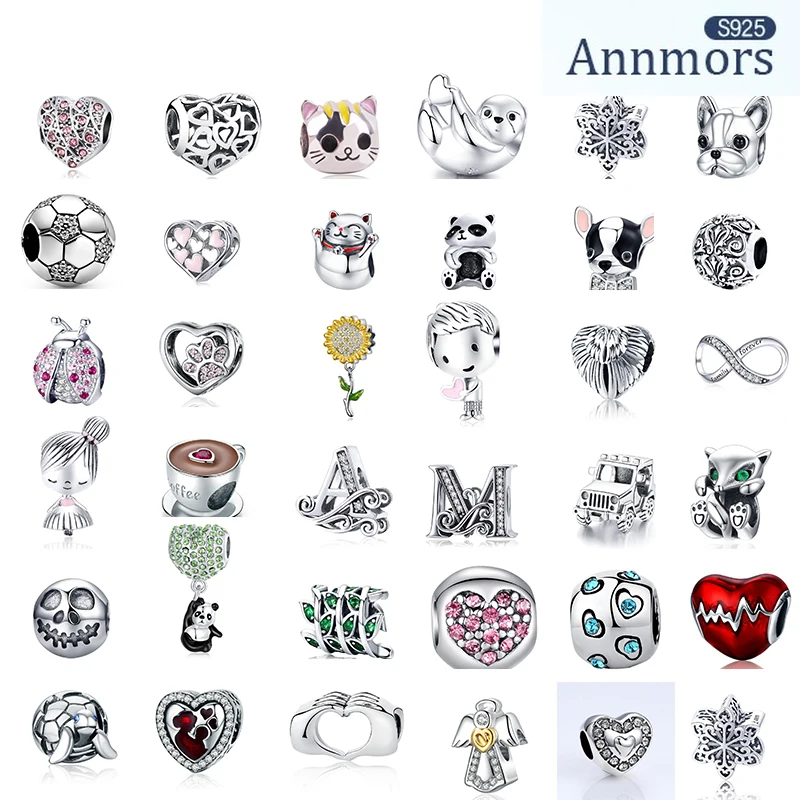 

Annmors 2022 New Round & Heart Animals Beads Charms Fit Original Charms Original Bracelet For Girl Friend Family More Cheap