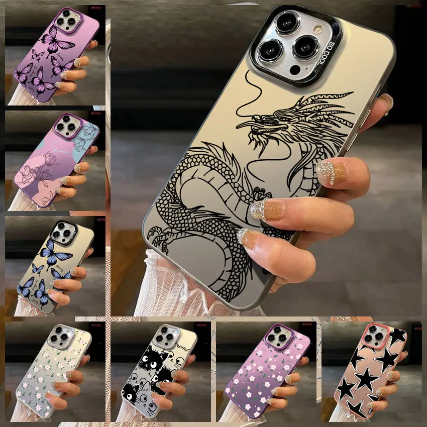 Чехол с модным узором для Vivo V27E противоударный чехол-бампер IMD цветком и бабочкой