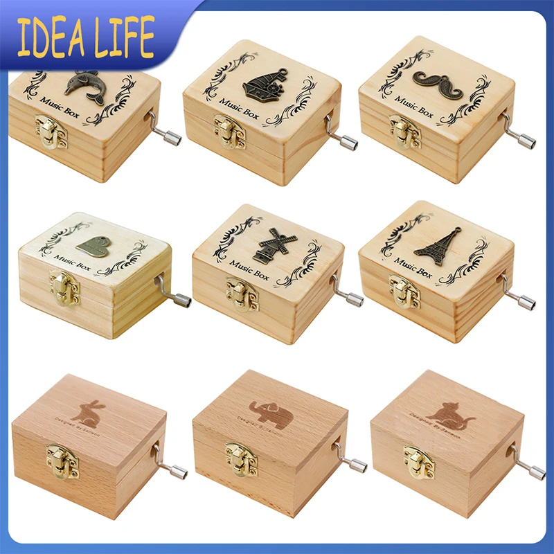 

Creative Carved Wooden Exquisite Music Box Birthday Gift Interesting Toys Kids Gifts Fashion Home Decoration Hand Music Box