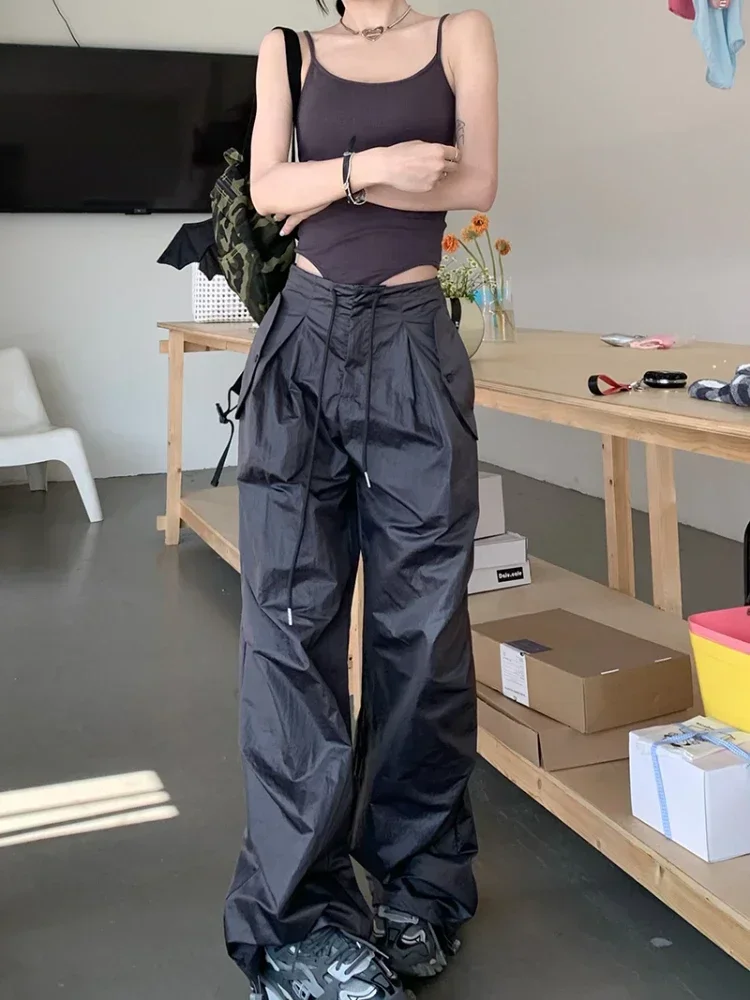 

Брюки-карго женские серые с парашютом, в стиле «хиппи»