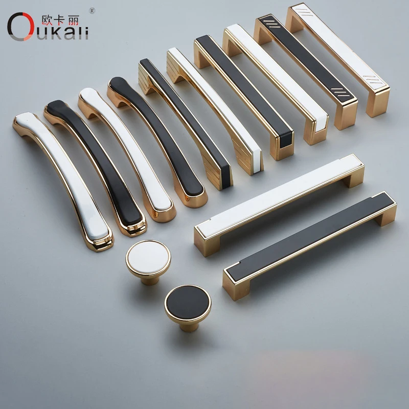 

Luxury Modern Cabinet Pulls Zinc Alloy Electroplated Brushed Cabinet Handles Cabinets Drawers Nordic Door Handle Kitchen Storage