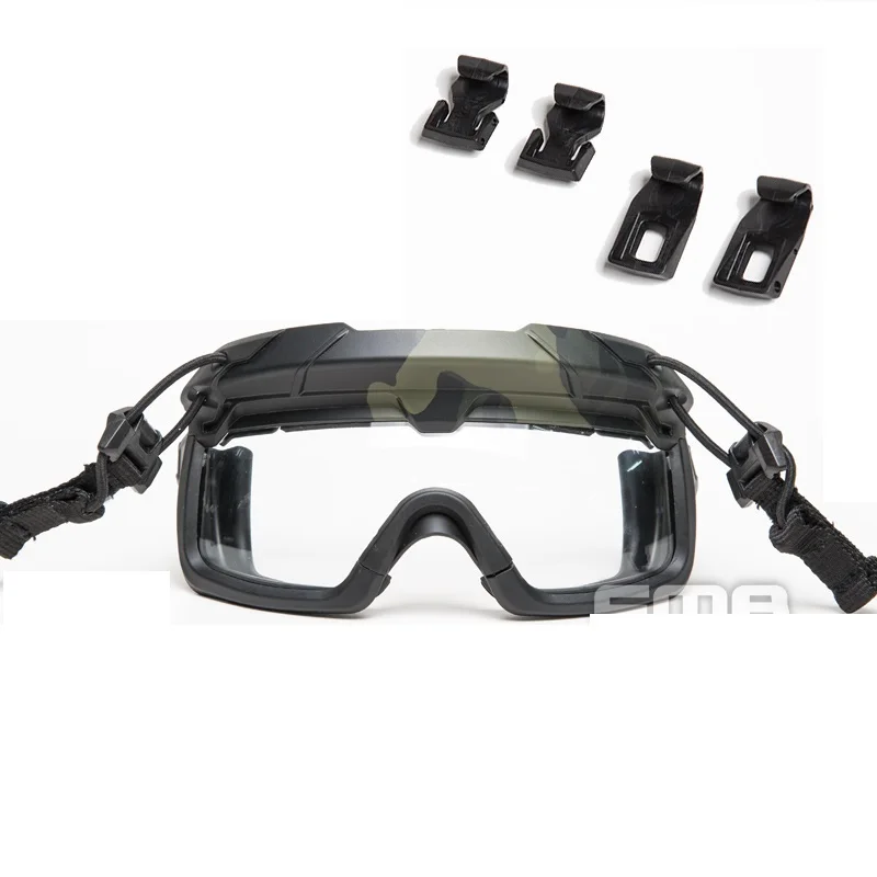 

Special Split Anti Fog Goggles For Tactical Helmets Lmpact Resistant CS Field Goggles 3mm Transparent Lens Series TB1333-W