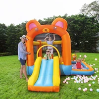 kids inflatable bouncy castle party bounce house jumping jumper moonwalk with air blower for indoor outdoor play in yard garden