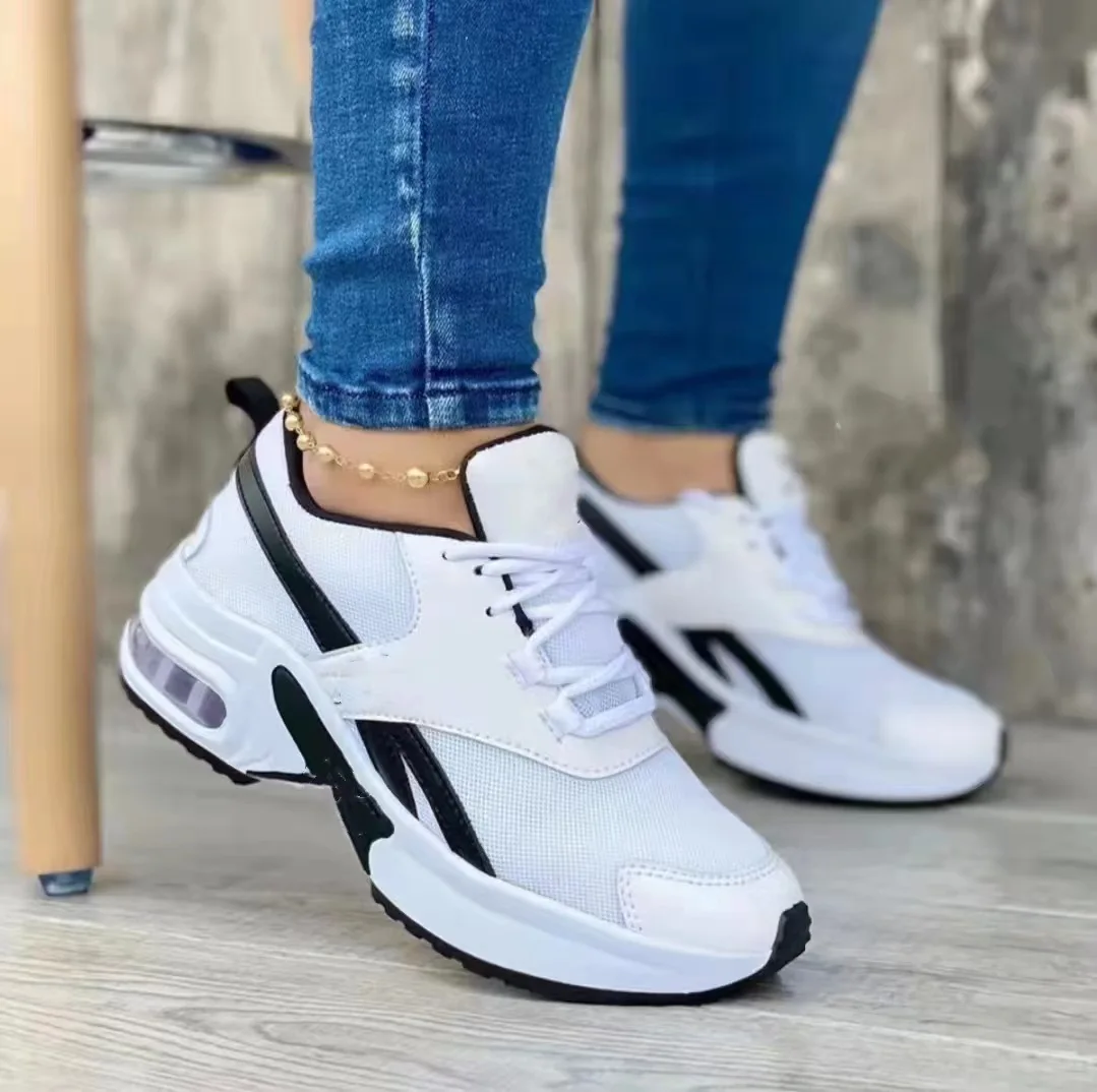 Ladies Sneakers Spring and Autumn New Lace Up Wedge Platform Shoes 2022 Ladies Outdoor Fashion Air Cushion Casual Running Shoes3