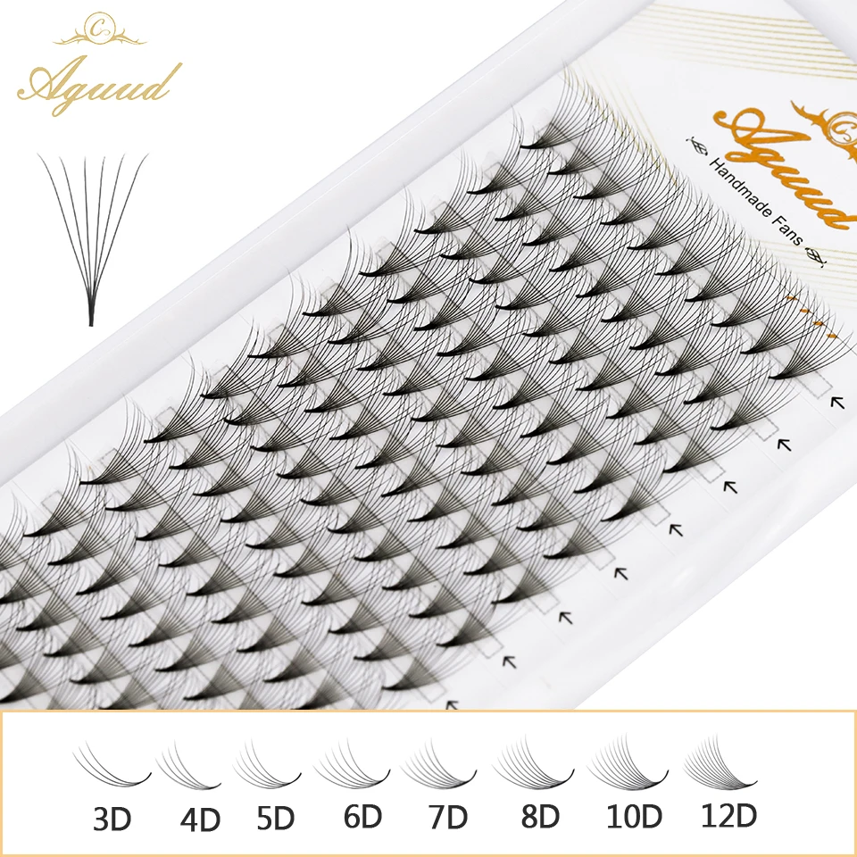 Накладные ресницы AGUUD с тонким острым основанием мягкие кашемировые матовые из