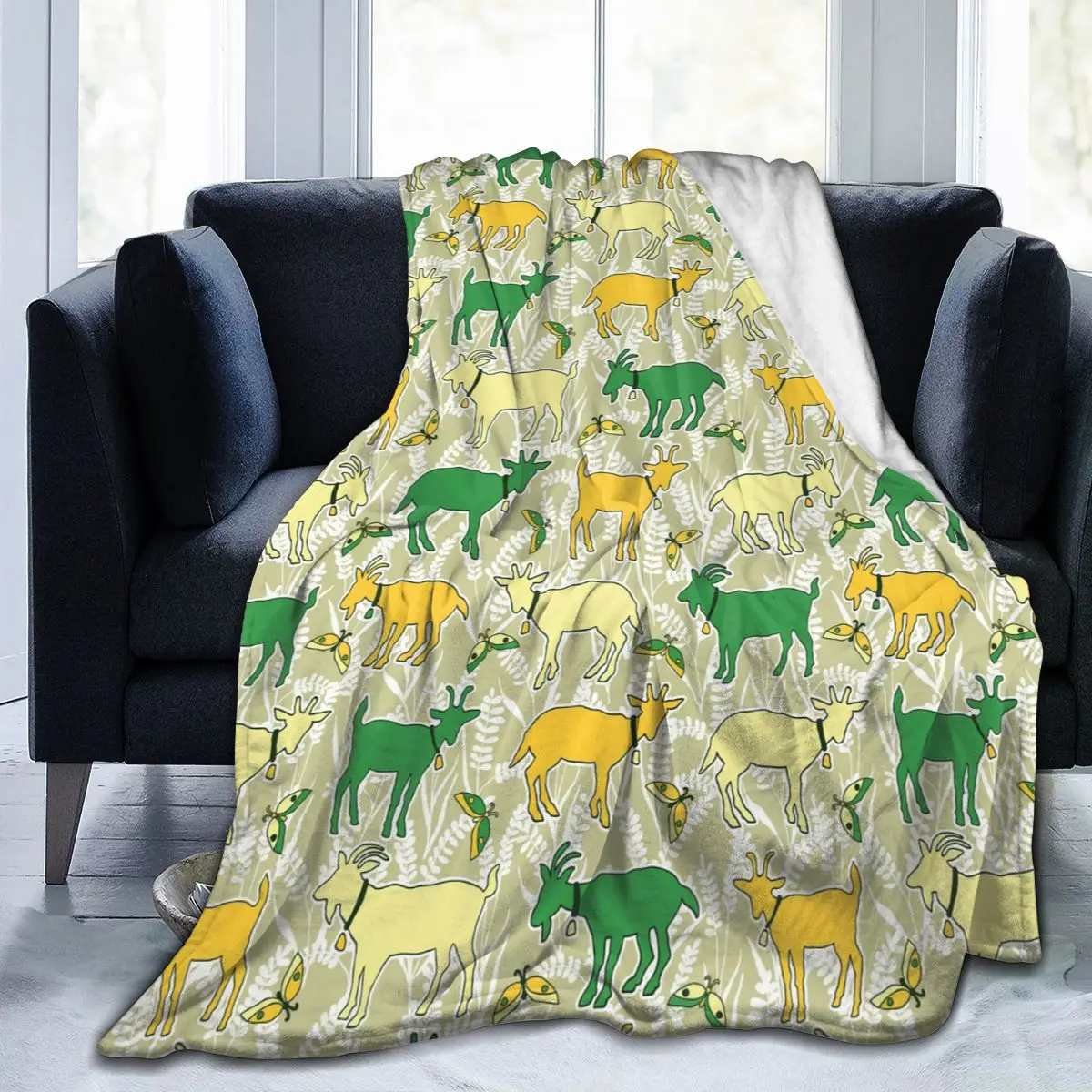 

Flannel Blanket Yellow Sheeps Pattern Soft Thin Fleece Blanket Bedspread Cover for Bed Sofa Home Decor Dropship