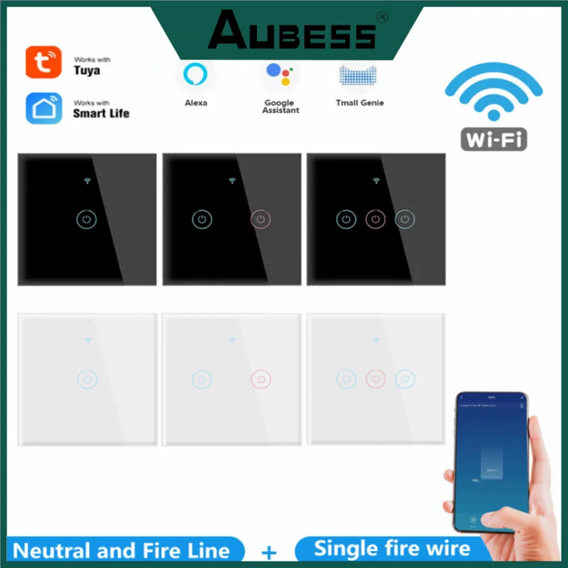 

Tuya Wifi Wall Touch Switch Smart Light Switch Smart Home Wall Button Tuya Smart Home Work With Alexa Google Assistant Alice