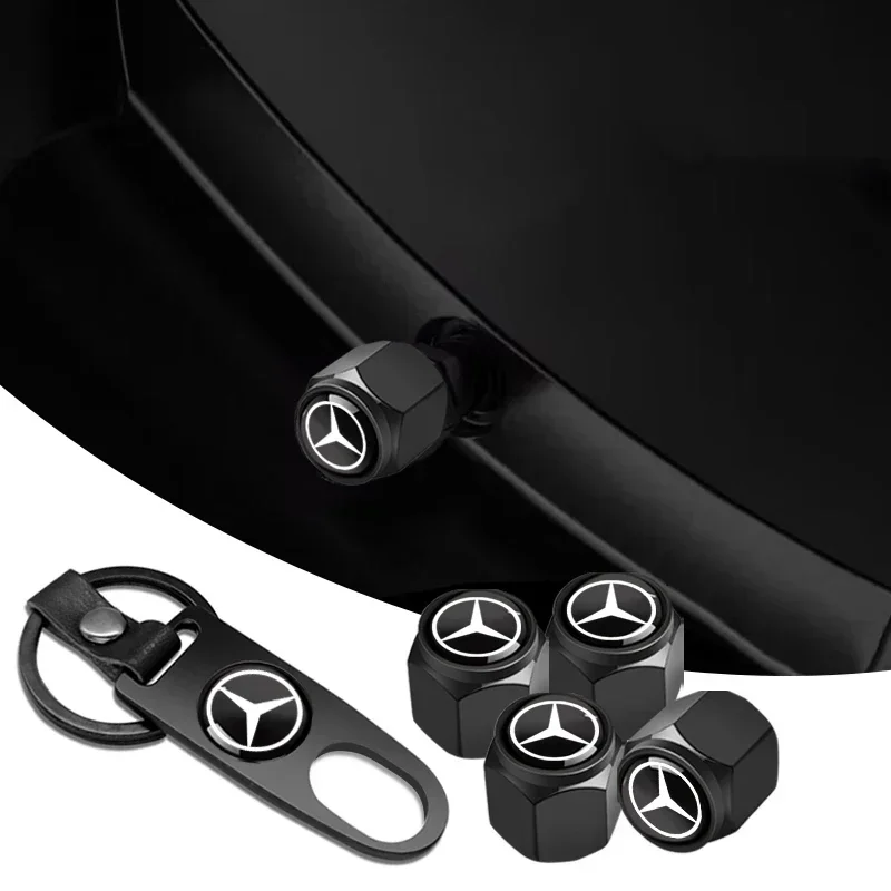 Колпачки воздушных клапанов шин автомобиля с брелком для Mercedes Benz C180 C200 C260 C300 W108 W124