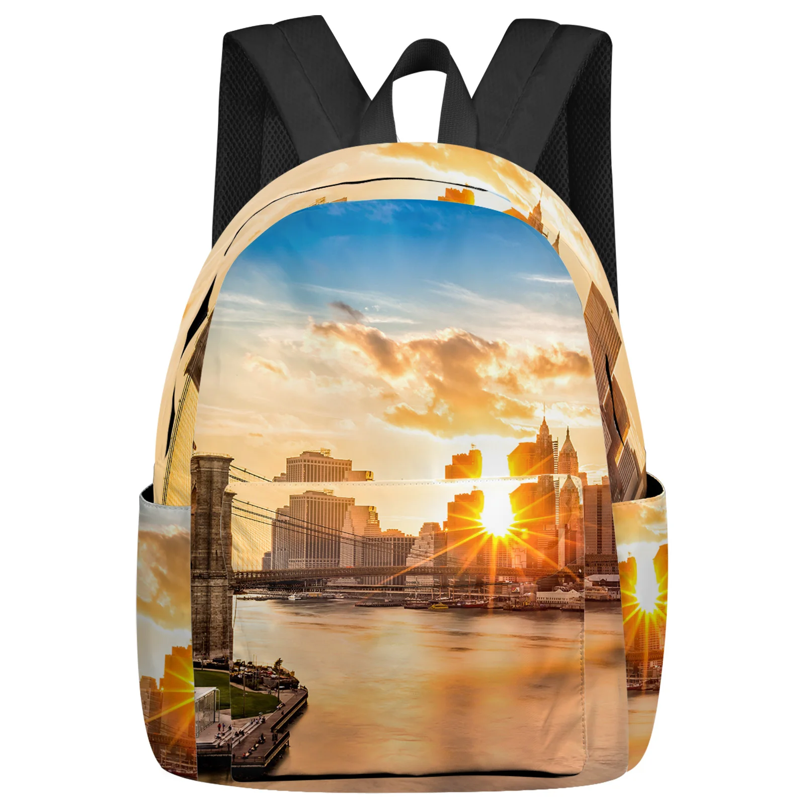 Brooklyn Bridge Manhattan City Backpack School Bags for Teenagers Girls Students Laptop Bag Women's Casual Travel Backpack