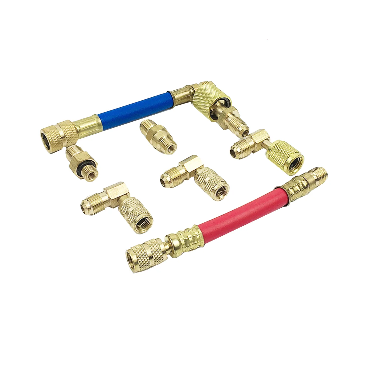 

8Pcs Car Air Conditioner Refrigeration CT-138 Converting Adapter Hose Set Air Condition Filling Kit Adapters
