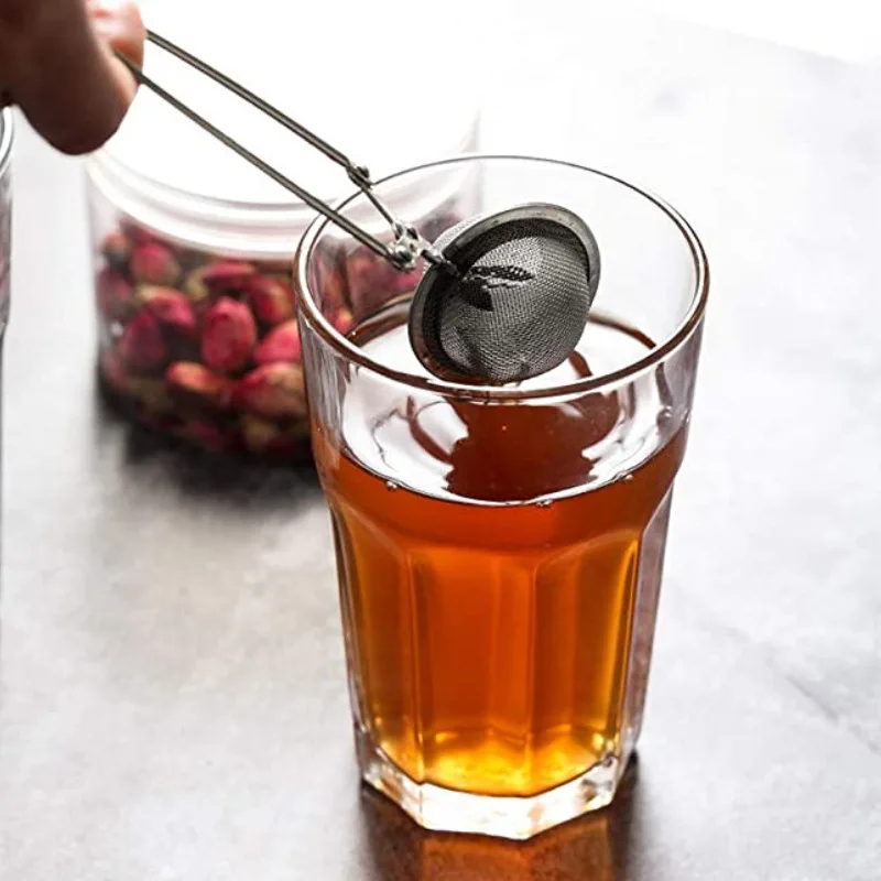 

Tea Infuser Handle Tea Ball Sphere Mesh Tea Strainer Coffee Herb Spice Filter Diffuser Kitchen Gadget Stainless Steel