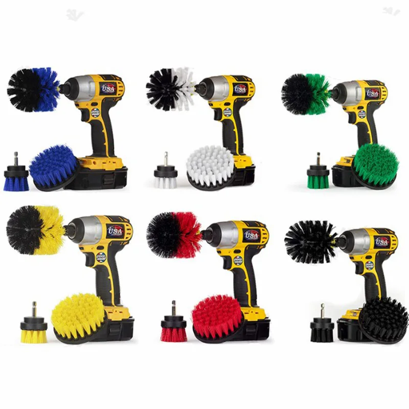

3PC Cleaning Drill Brush Nylon Multipurpose Electric Scrubber FitFor Kitchen Decontaminate Car Clean Tools