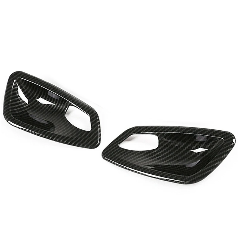 2x Carbon Fiber Style Interior Door Handle Bowl Cover Trim For BMW E92 E93 335i M3 Couple 2007-2013