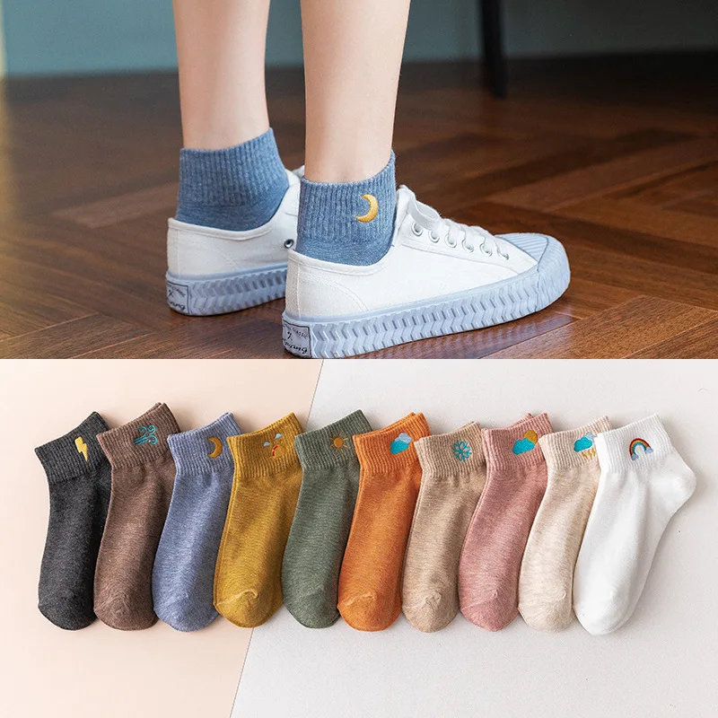 

Summer Thin Breathable Women's Socks Japanese Style Kawaii Cute Short Socks Cotton Soft Invisible No Show Sock Low Cut Boat Sox