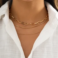 purui punk layered chain choker necklace for women trendy gold color chain necklace set on the neck 2022 fashion jewelry collar