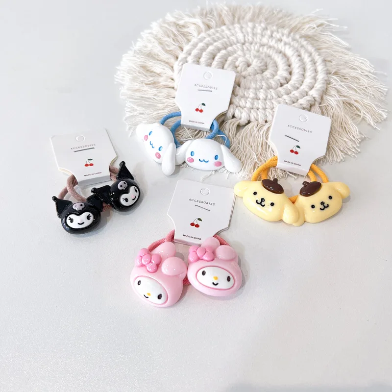 

Cinnamoroll My Melody Sanrio Kawaii Anime High Elastic Hair Rope Cute Cartoon Kuromi Baby Headdress Lovely Toys for Kids