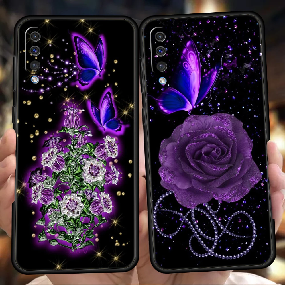 

Butterfly Lavender Higan Flower Phone Case for Samsung Galaxy A12 A22 A10 A20 A30 A40 A42 A50 A52 M12 M22 M31 M33 Shockproof Bag