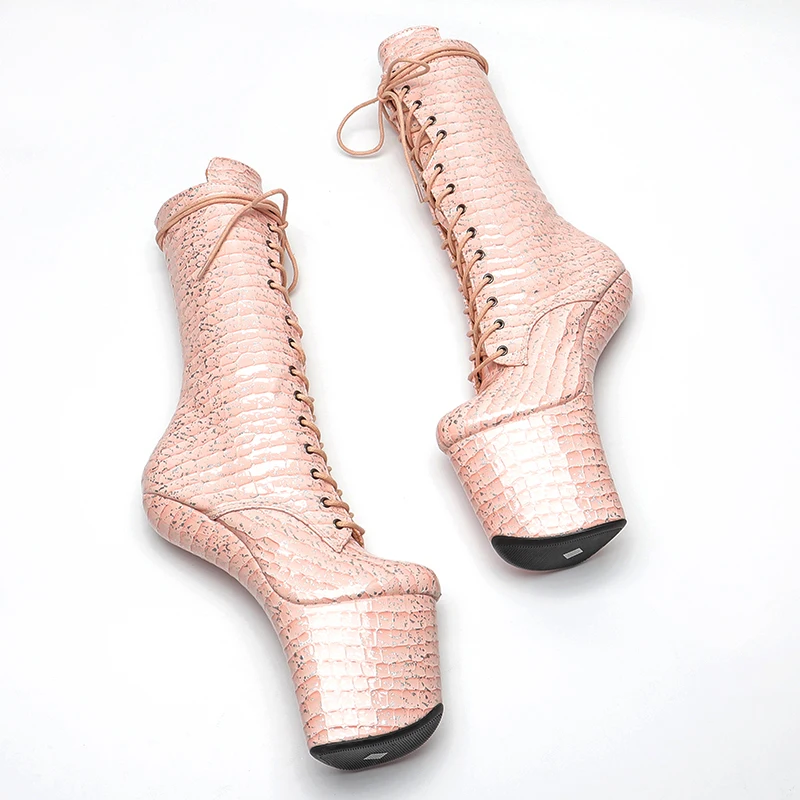 Leecabe PU Upper  Platform  Boots Sexy Exotic heelless pole dance shoes