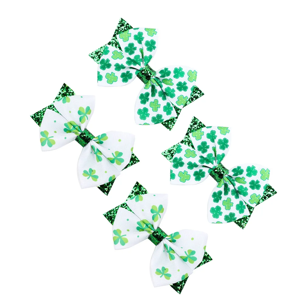 

Заколки для волос с бантом 4 шт., заколки для волос с бантом на тему Дня Святого Патрика