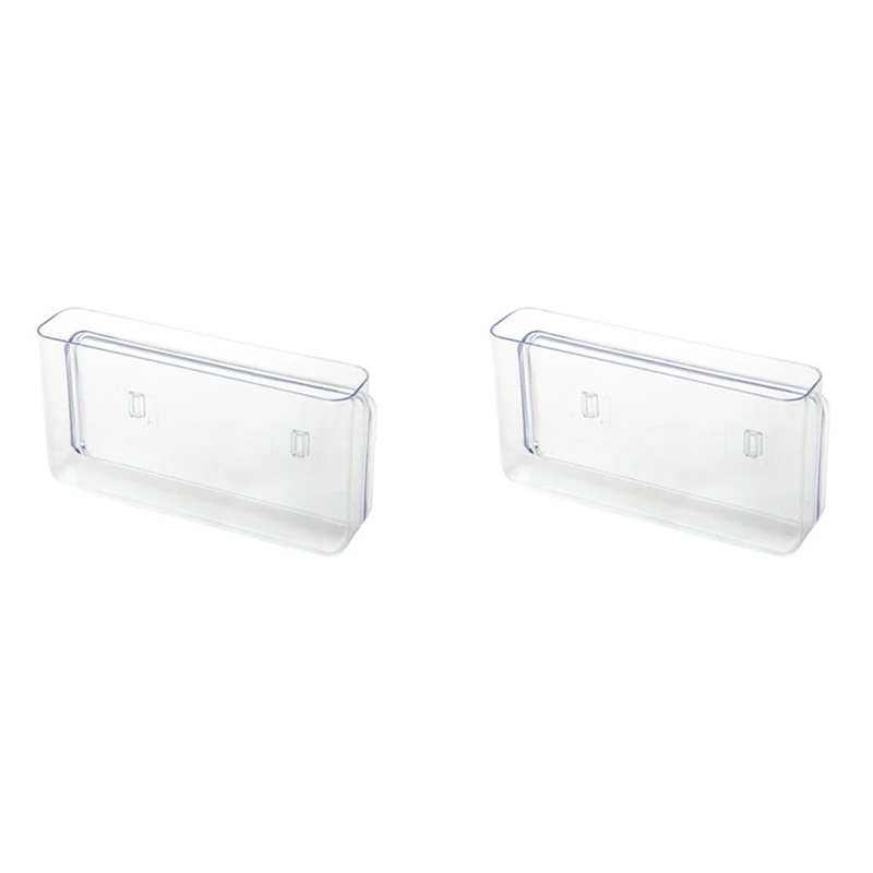 

2Pcs Storage Box Transparent Stationery Mobile Phone Container Student Dormitory Free Punching Wall Hanging Rack