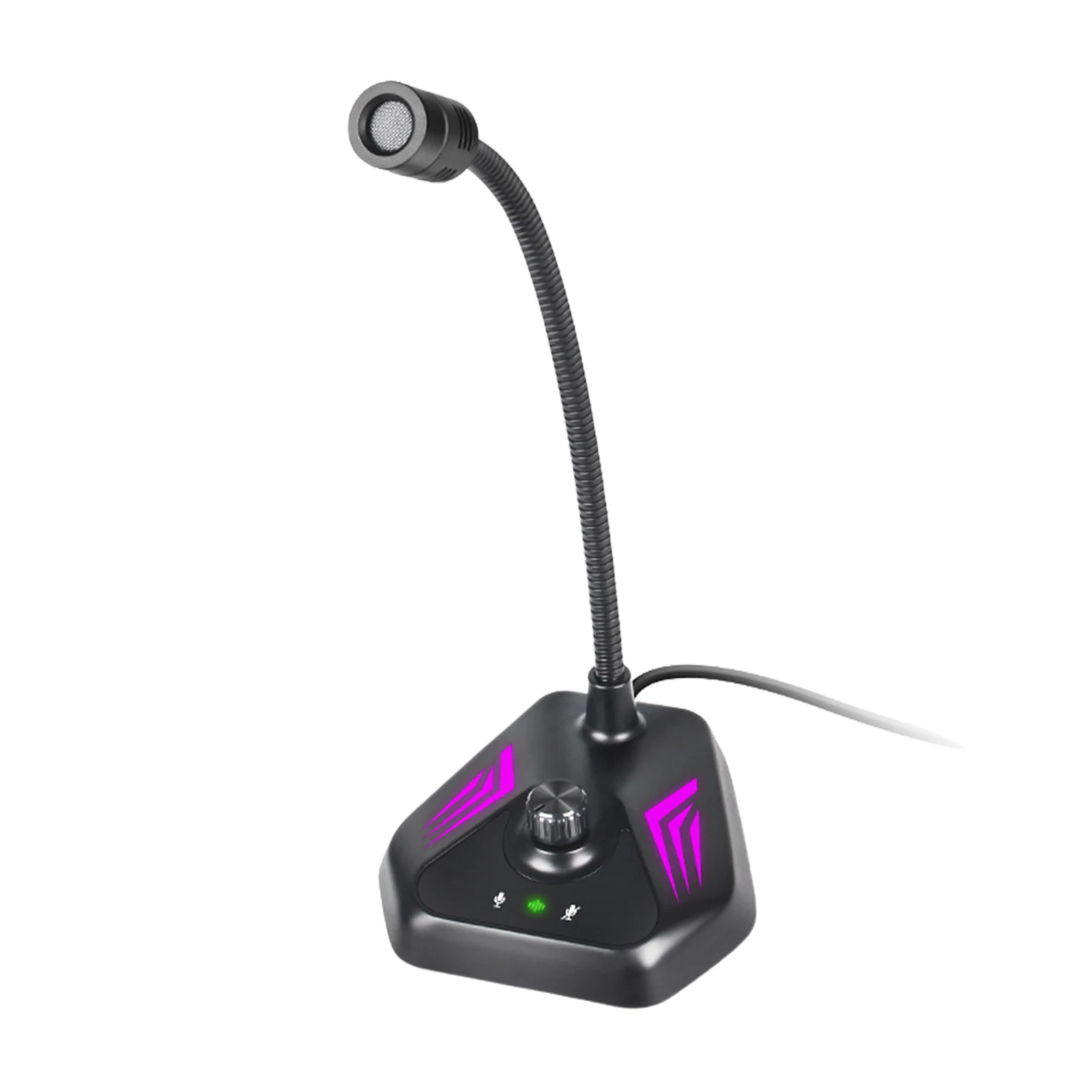 

USB-микрофон для ПК, микрофон RGB для ПК, подключи и работай, 180 дюймовый зум-микрофон «гусиная шея» с беззвучной кнопкой для игровых встреч и пр...