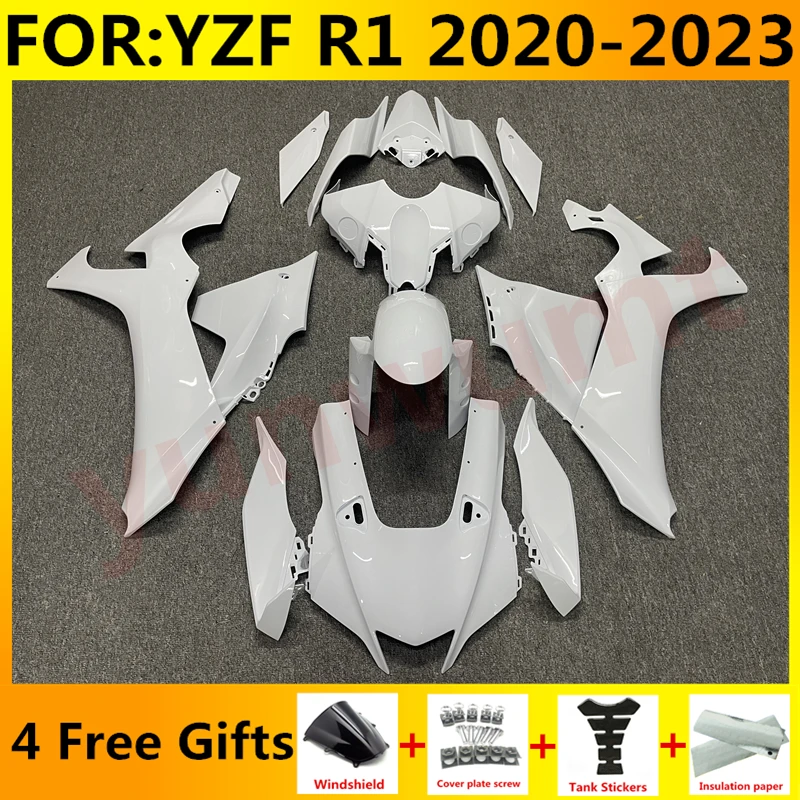 

NEW ABS Motorcycle Injection full Fairing Kit fit For YZF R1 YFZ-R1 R1M 2020 2021 2022 2023 Bodywork Fairings kits set white