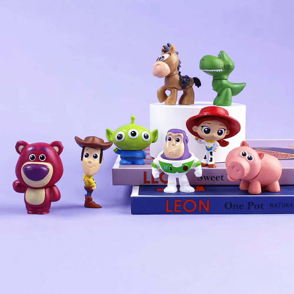 Buzz Lightyear Woody Jessie Lotso Bear Kawaii Doll Pvc Collectible Model Children Toy 4-5cm