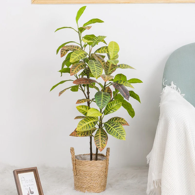 

70-100 см искусственное дерево бонсай, сбрызгиваемый Золотой банян, искусственные листья, зеленые растения в горшке, Декор для дома и офиса