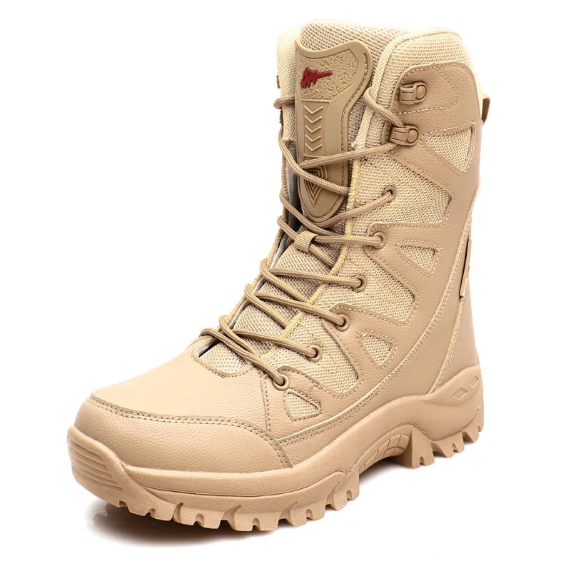 

Winter Men's Shoes High-top Outdoor Couple Soldiers Combat Boots Desert Mountaineering Plus Velvet Warm Adventure Cotton Boots
