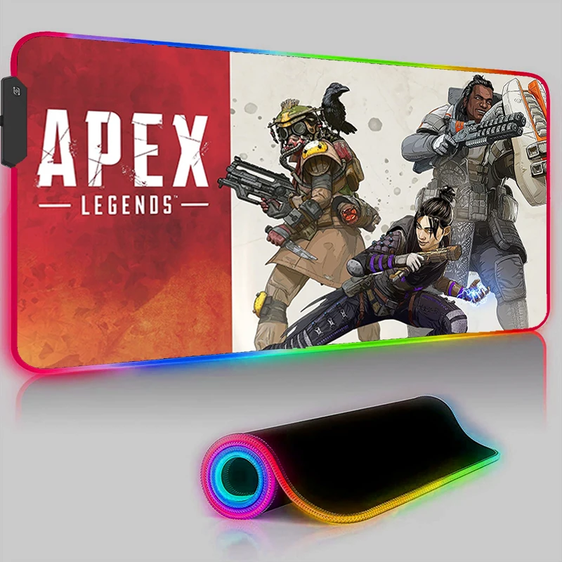 

LED Mouse Pad RGB ApexLegends Game Mats Gaming Accessories Laptop Computer Offices Mousepad Gamer Rug Keyboard Rubber Desks Pads
