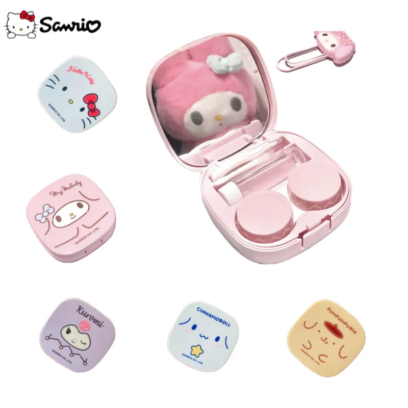 

Sanrio anime girl heart cartoon portable color contact lens double box contact lens storage box Kulomi color contact lens box