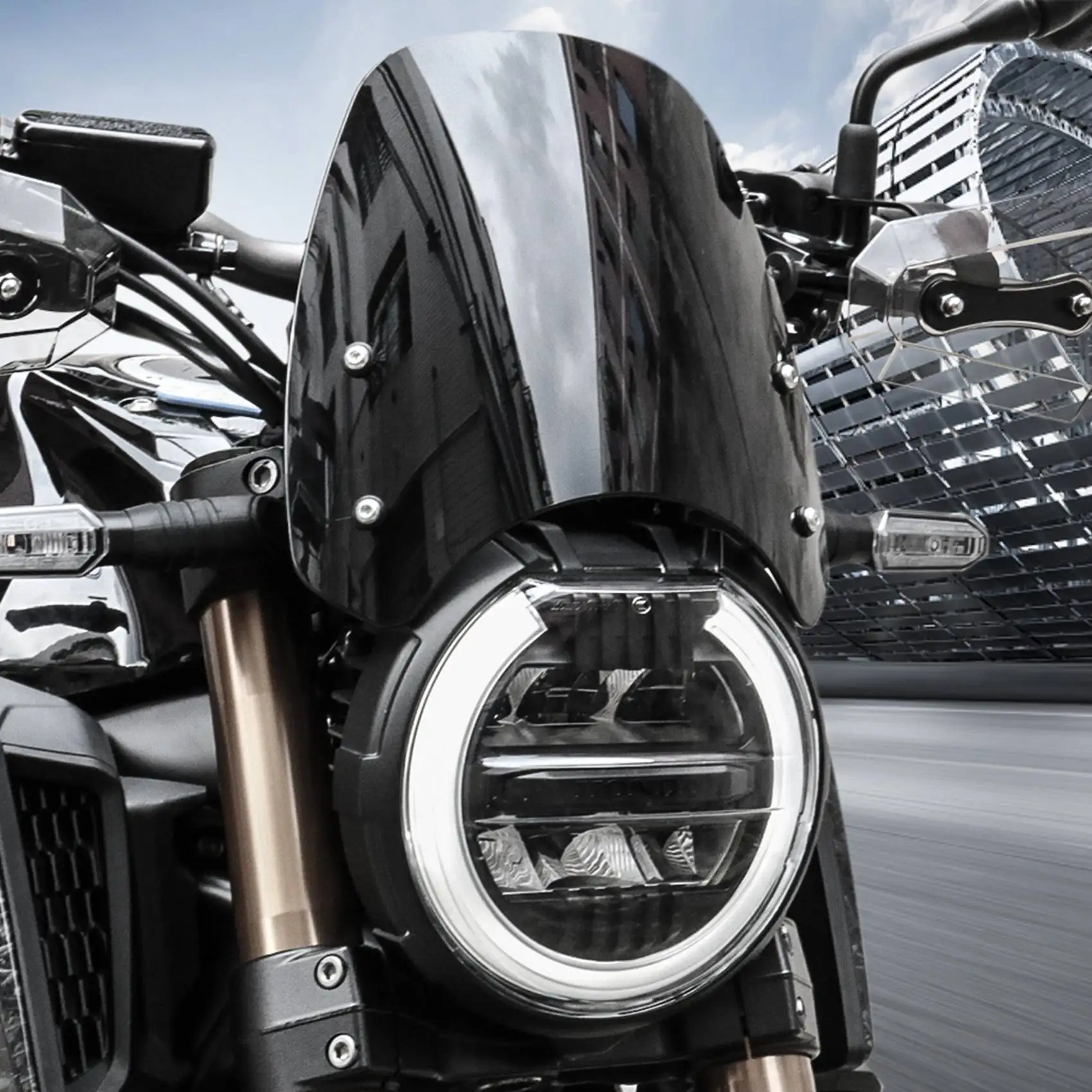 Motorcycle Windscreen Wind Deflector Front Screen Windshield Airflow Accessories for Honda CB650R CB 650R Black | Автомобили и