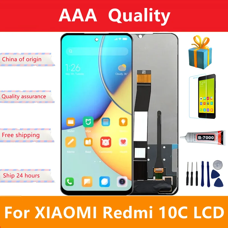 

6.71"; Original For Xiaomi Redmi 10C Lcd Display Touch Screen Digitizer Assembly Replacement Parts With Frame, For Redmi 10C Lcd