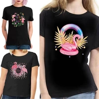 flamingo print short sleeve t shirt summer fashion casual female tees high quality o neck pullover t shirt for women clothes top
