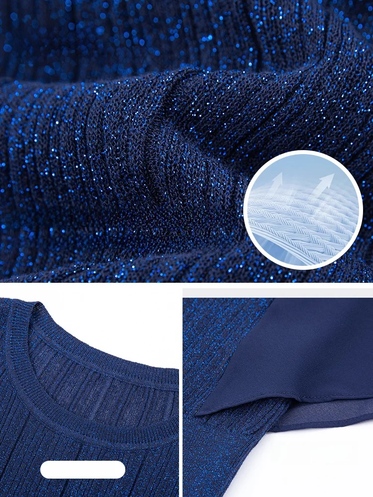 Вязаная женская тонкая шифоновая рубашка топ с короткими рукавами летучая мышь