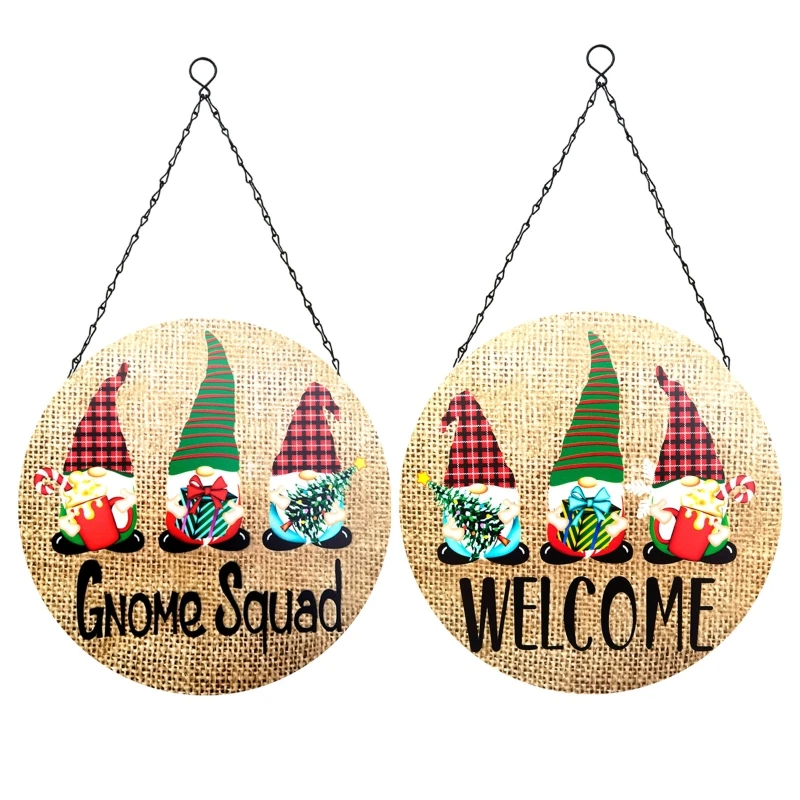 

Christmas Metal Sign Cute Gnome Letters Pendant Ornament for Home Festival Holiday Party Decoration Housewarming Gift