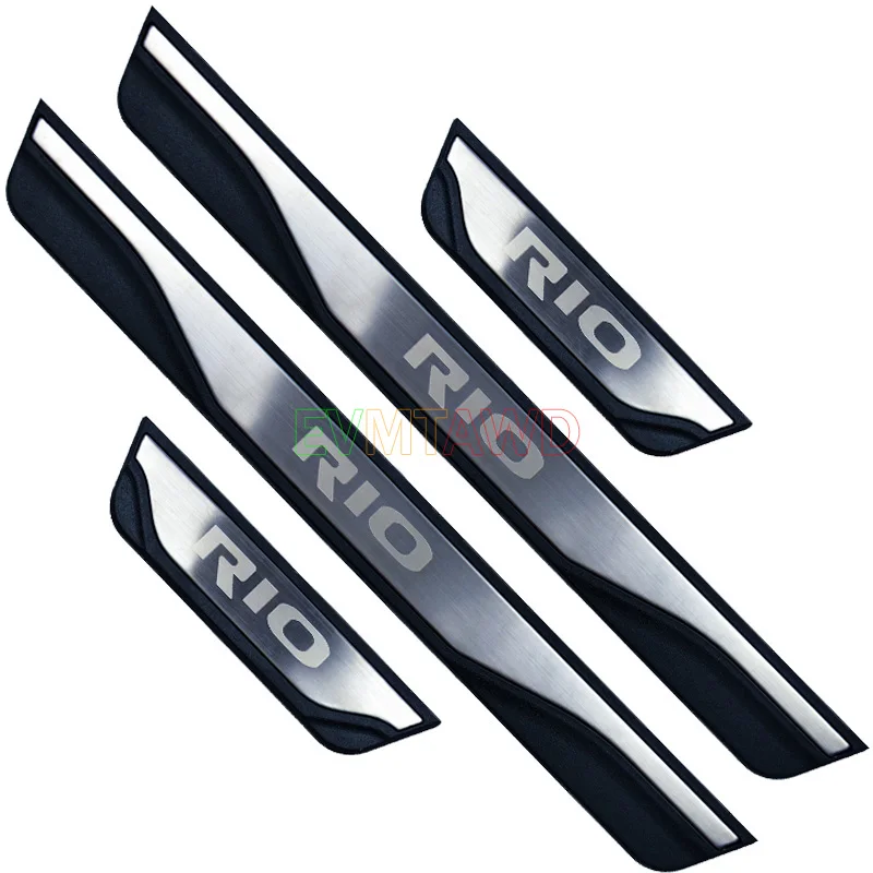 

Для KIA RIO 3 4 5 X LINE аксессуар 2014-2025 Нержавеющий карбоновый порог автомобиля Накладка на порог Защитная пластина для педали Стайлинг