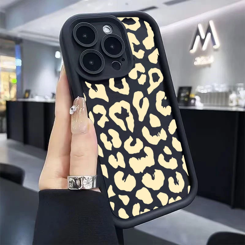 Фото Противоударный чехол с леопардовым принтом для Xiaomi 14T Pro, 13T, 12T, а также для Xiaomi 15, 14, 13, 12, 11 Lite 5G – Мягкая защитная задняя крышка №3