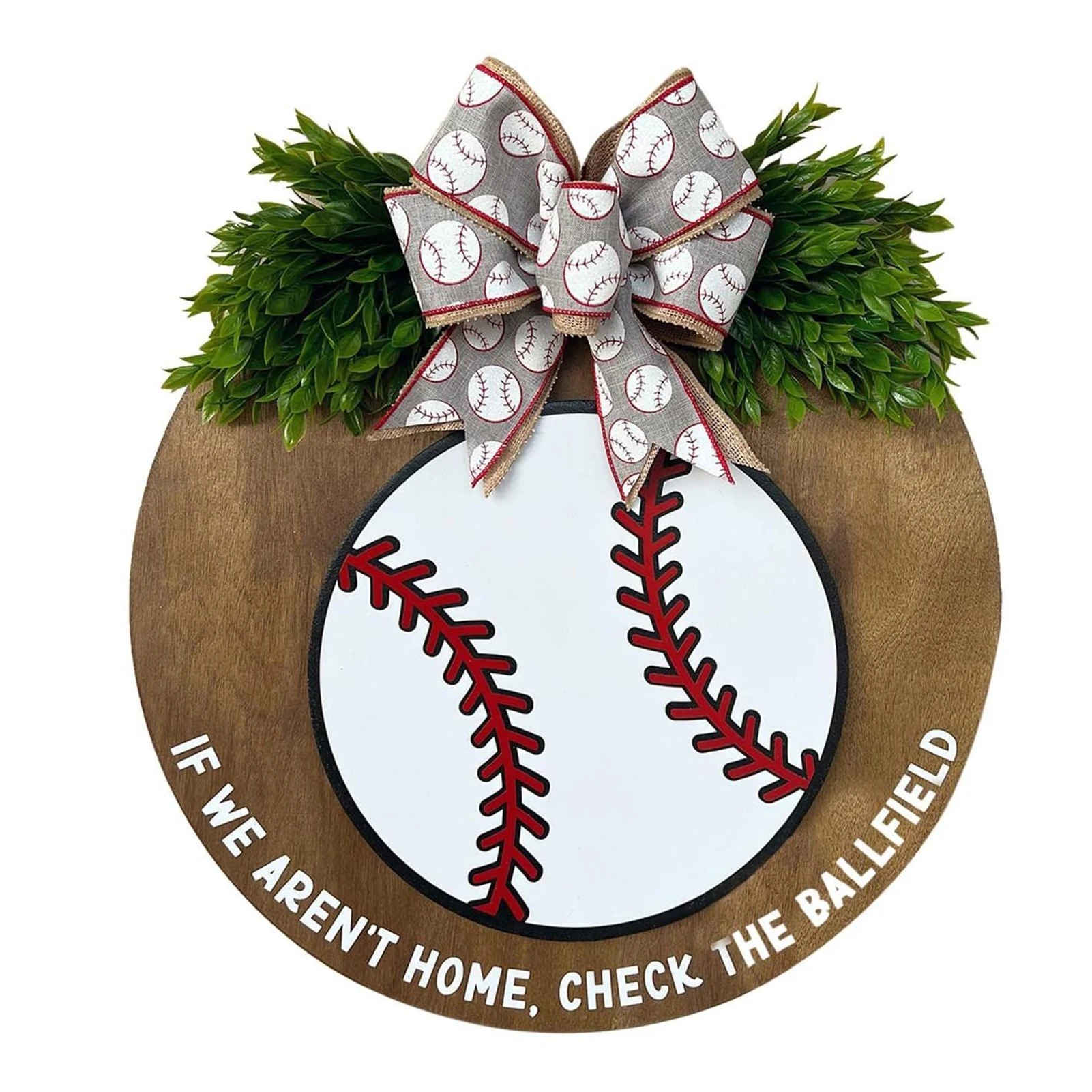 

Подвеска деревянная в стиле ретро для венков, модная бейсбольная вывеска на входную дверь, спортивный узор, украшение для сада и дома