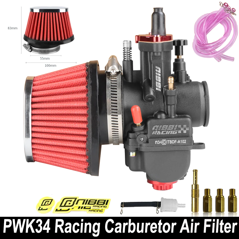 

NIBBI мотоциклетный карбюратор PWK Racing 30/32/34 мм Power Jet Carb 55 мм комплект воздушного фильтра для двигателя Yamaha Suzuki Pitbike 250cc-400cc