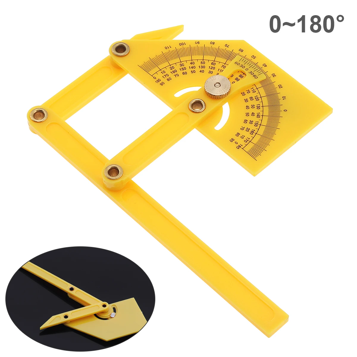 

0-180 Degree Adjustable Plastic Protractor 4 in 1 T-bevel Angle Sloped Angles Finder Mark Measure Tool Arm Ruler Gauge Tools