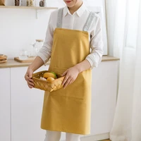 1pc waterproof apron womens solid color bib apron womens adult home cooking baking coffee shop clean apron kitchen accessories