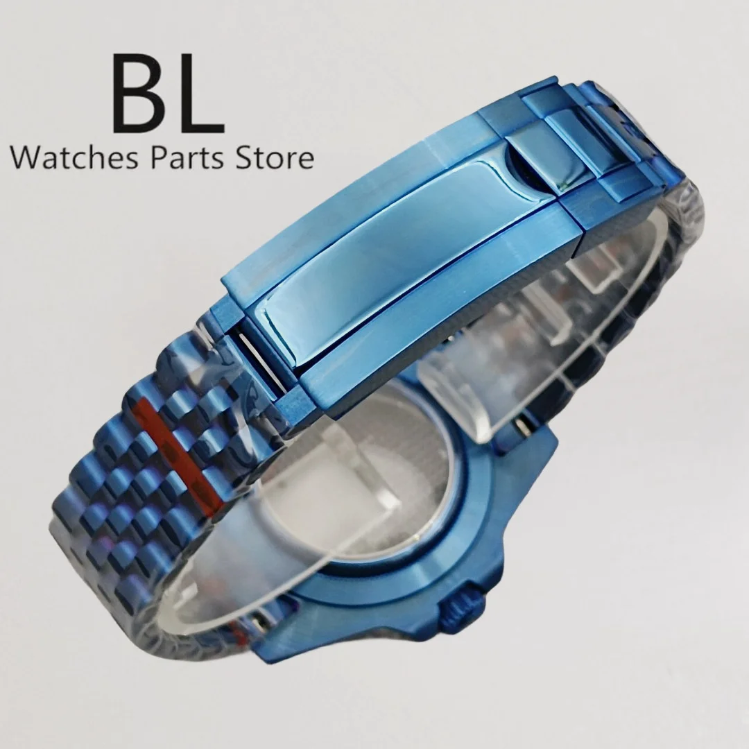 Голубые гальванизированные часы BLIGER 40 мм браслет для украшения устрицы/юбилея с