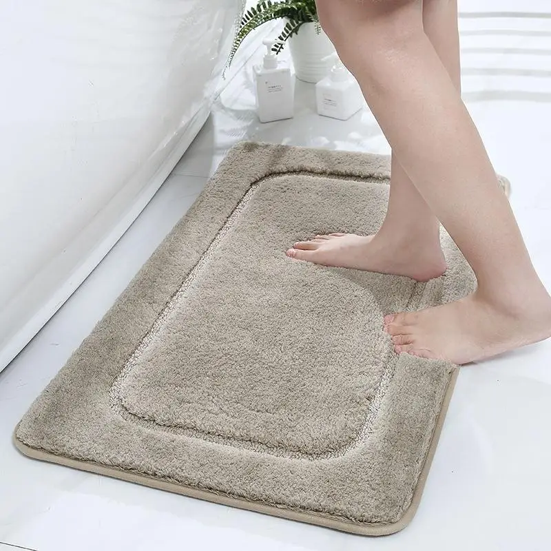 

Non-slip Water Absorbent Bathroom Carpet Solid Color Soft Thicken Plush Shaggy Mat For Kitchen Shower Room Toilet Anti-skid Rug